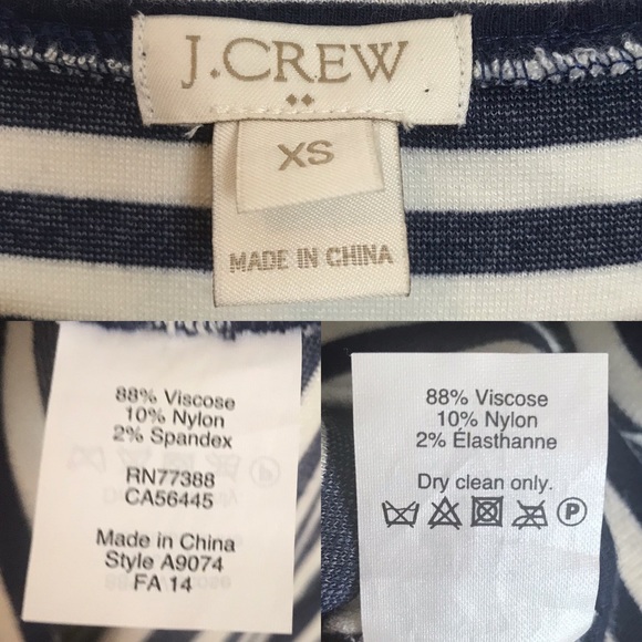 J.Crew Blue White Striped Ponte T-Shirt Dress XS - Picture 7 of 7
